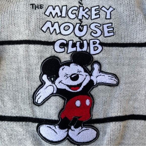 Disney Mouseketeers Mickey Mouse Club Grayscale Cardigan Sweater-Sz XS - Picture 4 of 9